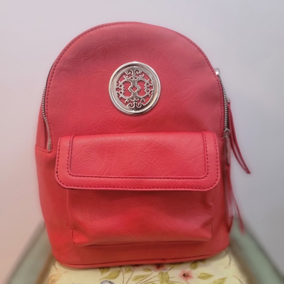 Sam and Hadley Handbags - Sam and Hadley Red Vegan Leather Mini Backpack